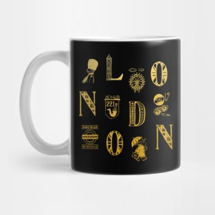 London Alphabets - Vintage Gold Mug